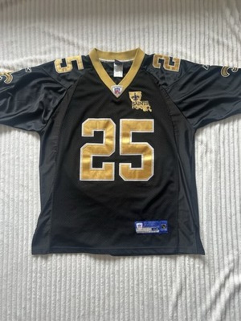 Vintage Reebok NFL Saints Reggie Bush Rookie Era Jersey Size 48 Black Gold